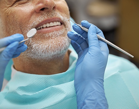 a man having his teeth examined