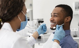 man at a dental checkup