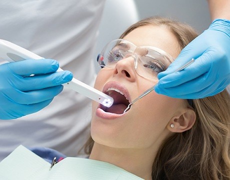 Dentist capturing intraoral images