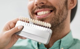 a patient undergoing the teeth whitening process 