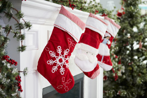 Stockings hung up by the fireplace