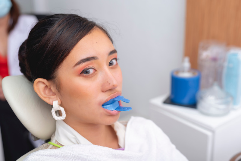 Patient getting fluoride treatment